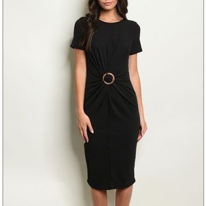 Black midi dress